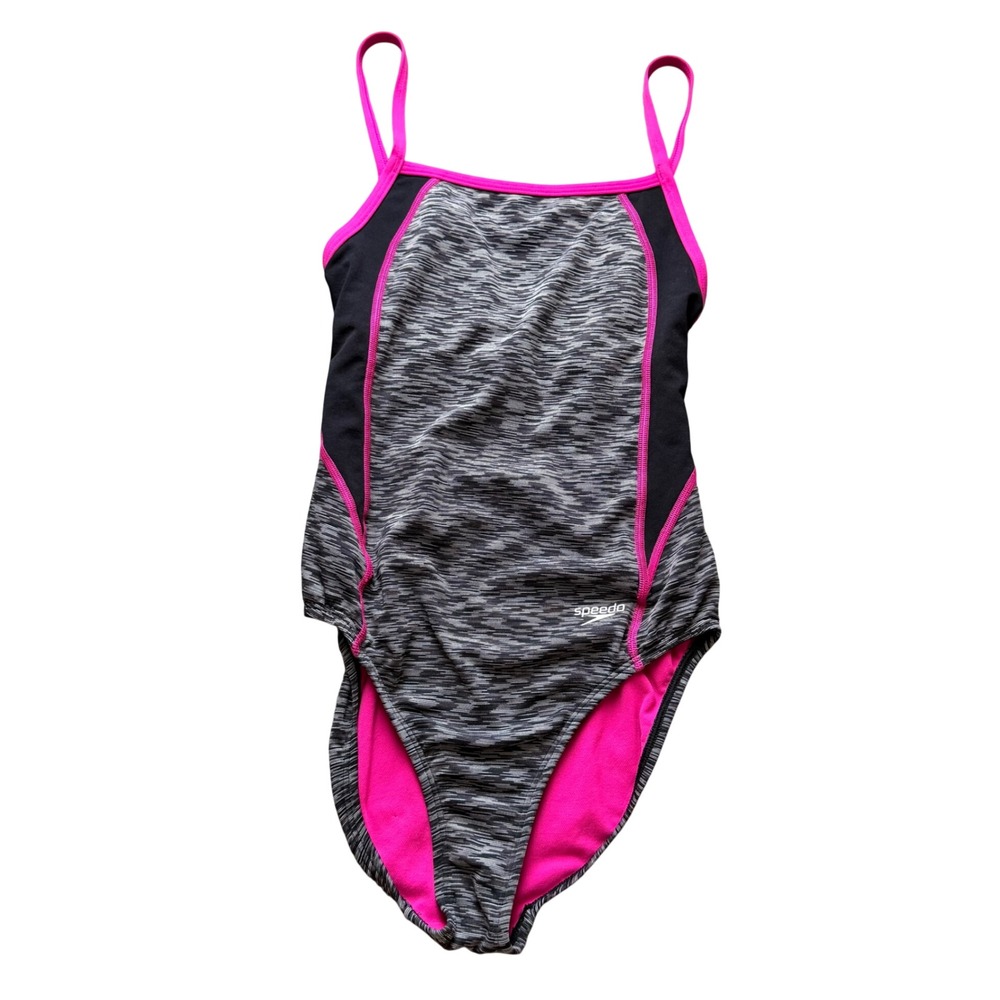 Speedo Endurance Lite Gray and‎ Pink Swimsuit